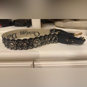 Dior Black and Silver Embellished Women's Belt